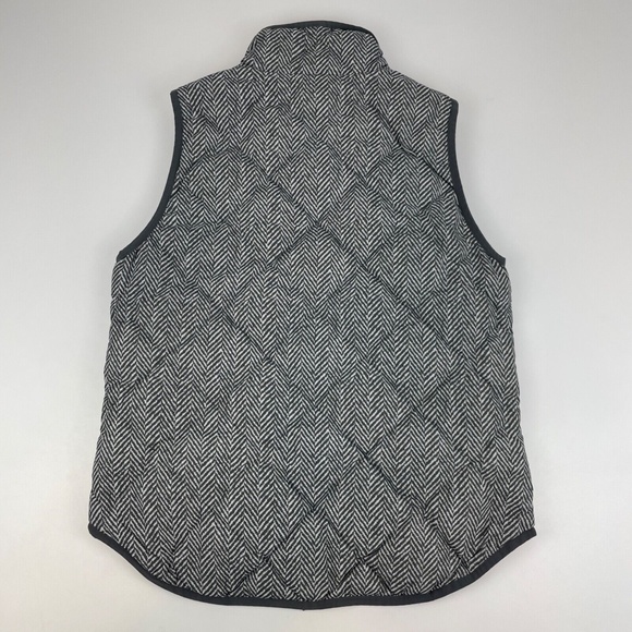 J Crew Women's Size S Full Zip Puffer Down Vest Herringbone Print *Read Desc - Picture 3 of 6